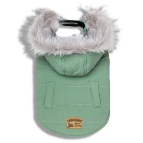 Dog Coat Parka  Touchdog 'Eskimo-Swag' Duck-Down (Color: Mint Green, size: X-Small)