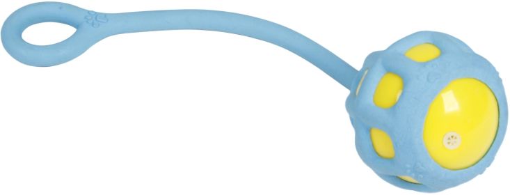 Dog Toy Pet Life 'Tug-O-Warp' Fetching Tugging and Chew Squeaking TPR (Color: Blue)