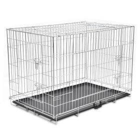 Foldable Metal Dog Crate XXL (Color: Black)