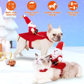 Pet Christmas Costumes Red Winter Coat for Dog Riding Santa Claus New Year Outfit (size: XL)