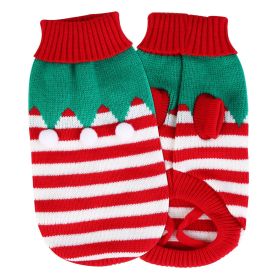 Dog Sweater Christmas Clothes Snowman Stripes Costume Holiday Sweater for Small Medium Dogs (Type: Furball, size: L)
