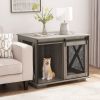 Farmhouse Dog Crate Furniture with Sliding Barn Door