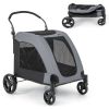 Dog Stroller Foldable Pet Stroller with Dual Entry