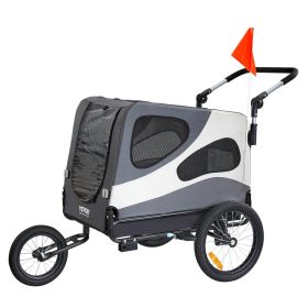 Dog Bike Trailer, Supports 100 lbs, 2-in-1 Stroller Bicycle Carrier, Easy Folding Frame VEVOR (Default: Default)