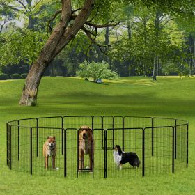 Dog Playpen, 40 Inch 16 Panels (Main Color: Black)