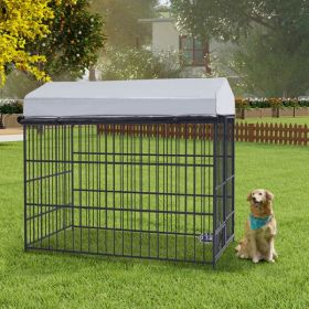 Dog Kennel Large Outdoor Pens with Roof (Color: as picture)