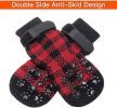 Dog Socks Chrismas Anti-Slip Waterproof Paw Protectors Reflective Traction Control for Indoor & Outdoor; 4pcs