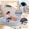 Dog Human Bed with Soft Blanket and Plump Pillow