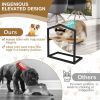 Dog Feeder 5 Heights Elevated with 2 Detachable Stainless Steel Bowl