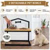 Dog Feeder 5 Heights Elevated with 2 Detachable Stainless Steel Bowl