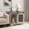 Farmhouse Dog Crate Furniture with Sliding Barn Door
