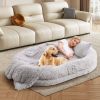Dog Human Bed with Soft Blanket and Plump Pillow