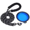 Dog Leash with Zipper Pouch;  Comfortable Padded Handle and Highly Reflective
