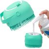 Dog Shampoo Massager Brush Comb Grooming Scrubber Shower Brush For Bathing Short Hair Soft Silicone Brushes