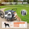 Dog Bike Trailer, Supports 100 lbs, 2-in-1 Stroller Bicycle Carrier, Easy Folding Frame VEVOR