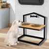 Dog Feeder 5 Heights Elevated with 2 Detachable Stainless Steel Bowl