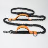 Dog Leash for Medium and Large Dogs - Hands Free  Durable Dual Handle Waist Leash with Reflective Bungee