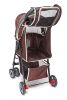 Dog Stroller Trolley, Foldable Travel Carriage with Wheels Zipper Entry Cup Holder Storage Basket, Pushchair Pram Jogger Cart