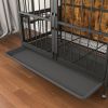 Dog Kennel room up to 80 LB, Furniture-style with Multi-Purpose Removable Tray, Double-Door, Lift Panel, 360 Degree Rotation