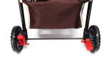 Dog Stroller Trolley, Foldable Travel Carriage with Wheels Zipper Entry Cup Holder Storage Basket, Pushchair Pram Jogger Cart