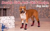 Dog Socks Chrismas Anti-Slip Waterproof Paw Protectors Reflective Traction Control for Indoor & Outdoor; 4pcs