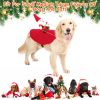 Pet Christmas Costumes Red Winter Coat for Dog Riding Santa Claus New Year Outfit