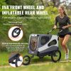 Dog Bike Trailer, Supports 100 lbs, 2-in-1 Stroller Bicycle Carrier, Easy Folding Frame VEVOR