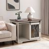 Farmhouse Dog Crate Furniture with Sliding Barn Door