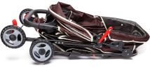 Dog Stroller Trolley, Foldable Travel Carriage with Wheels Zipper Entry Cup Holder Storage Basket, Pushchair Pram Jogger Cart