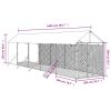 Outdoor Dog Kennel with Roof Silver 6.6'x32.8'x8.2' Galvanized Steel
