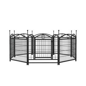Dog Playpen Indoor 24 Inch 8 Metal Panel (Option 1: Black)