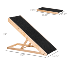 Elevated Pet Ramp For Dogs, Cats, Rabbits, Height-adjustable And Foldable (Option 1: Black)